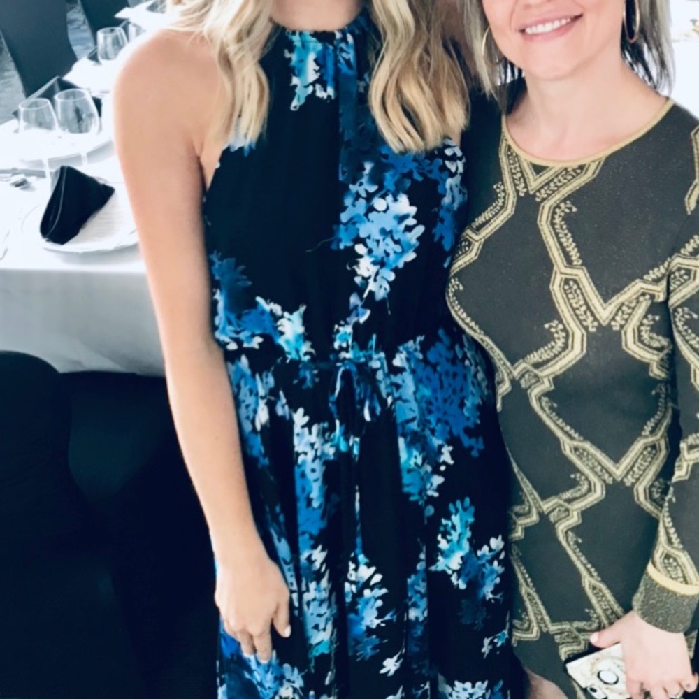 Black & blue floral Vici maxi dress